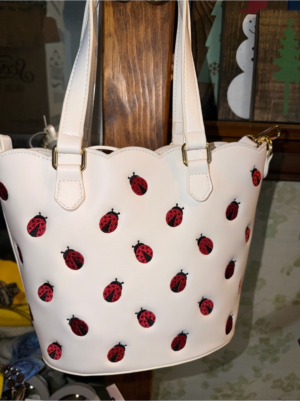 Betsey Johnson XoBLOOM Ladybug Tote Satchel Crossbody Bag Charm - Picture 5 of 6